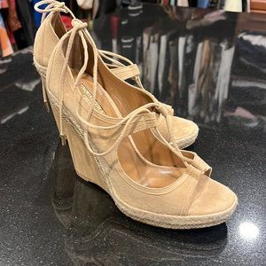 Aquazzura nude wedges- size 38.5- excellent condition